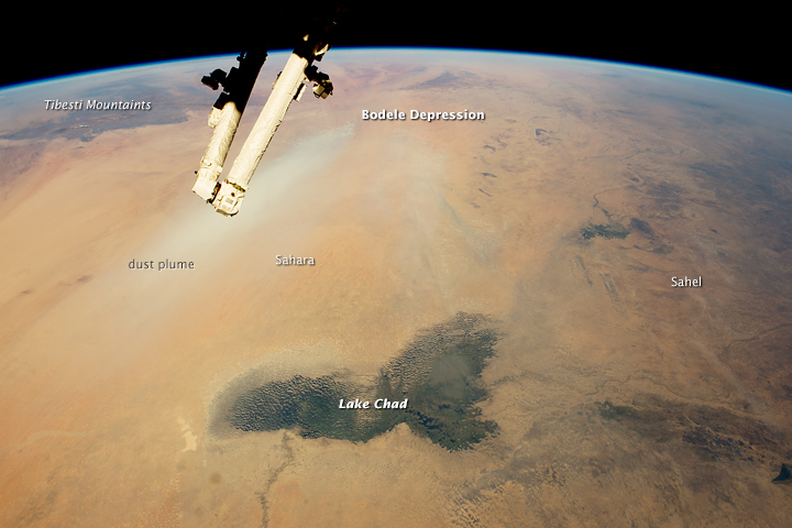 Lake Chad and a Bodele Dust Plume