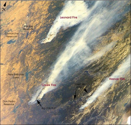 California Wildfires as Seen From the Space Shuttle