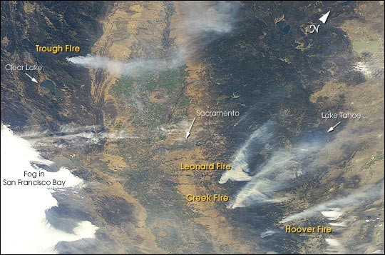 California Wildfires as Seen From the Space Shuttle