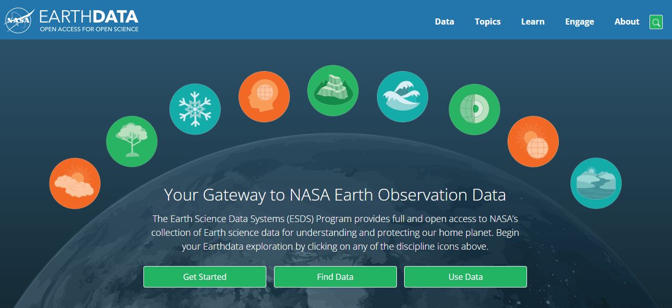 Link to NASA's Earthdata site