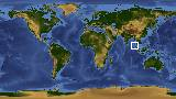 World map with latitude 6.2 and longitude 96.2 marked