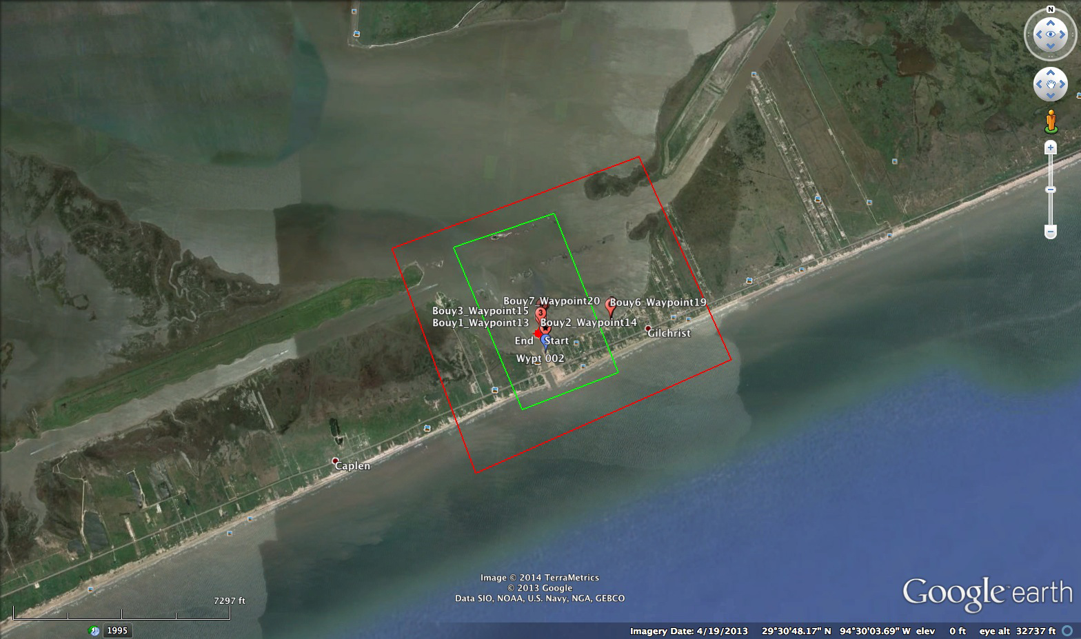 Transect boundaries for the data collection